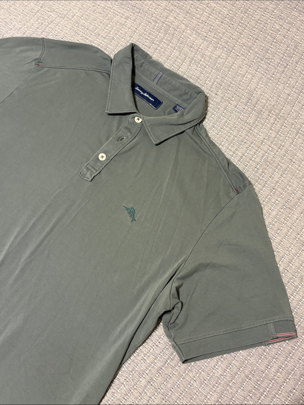 Tommy Bahama Short-Sleeve Polo in Grey (Green undertones)